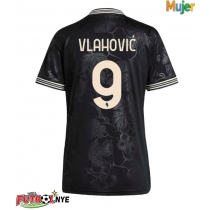Camiseta Juventus Dusan Vlahovic #9 Tercera Equipación para mujer 2025-26 manga corta